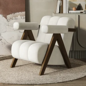 Artistic-beige-upholstered-reading-chair