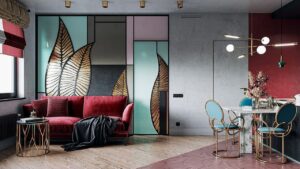 Colorful-and-energetic-art-deco-style-living-room