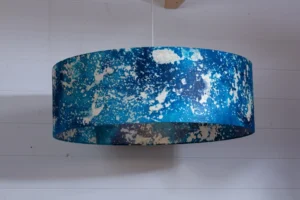 Handmade-Pendant-Drum-Lamp-Shade_60cm-diameter_20cm-Height_Batik-Ocean_imbue-Lighting_Lit