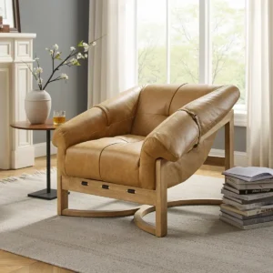 Retro-inspired-leather-reading-chair