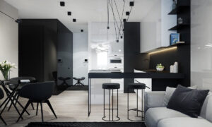 black-kitchen-interior-with-stenciling